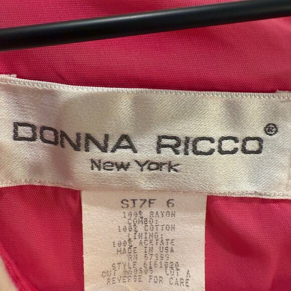 Vintage Donna Ricco Dress Size 6 Pink - Picture 6 of 16